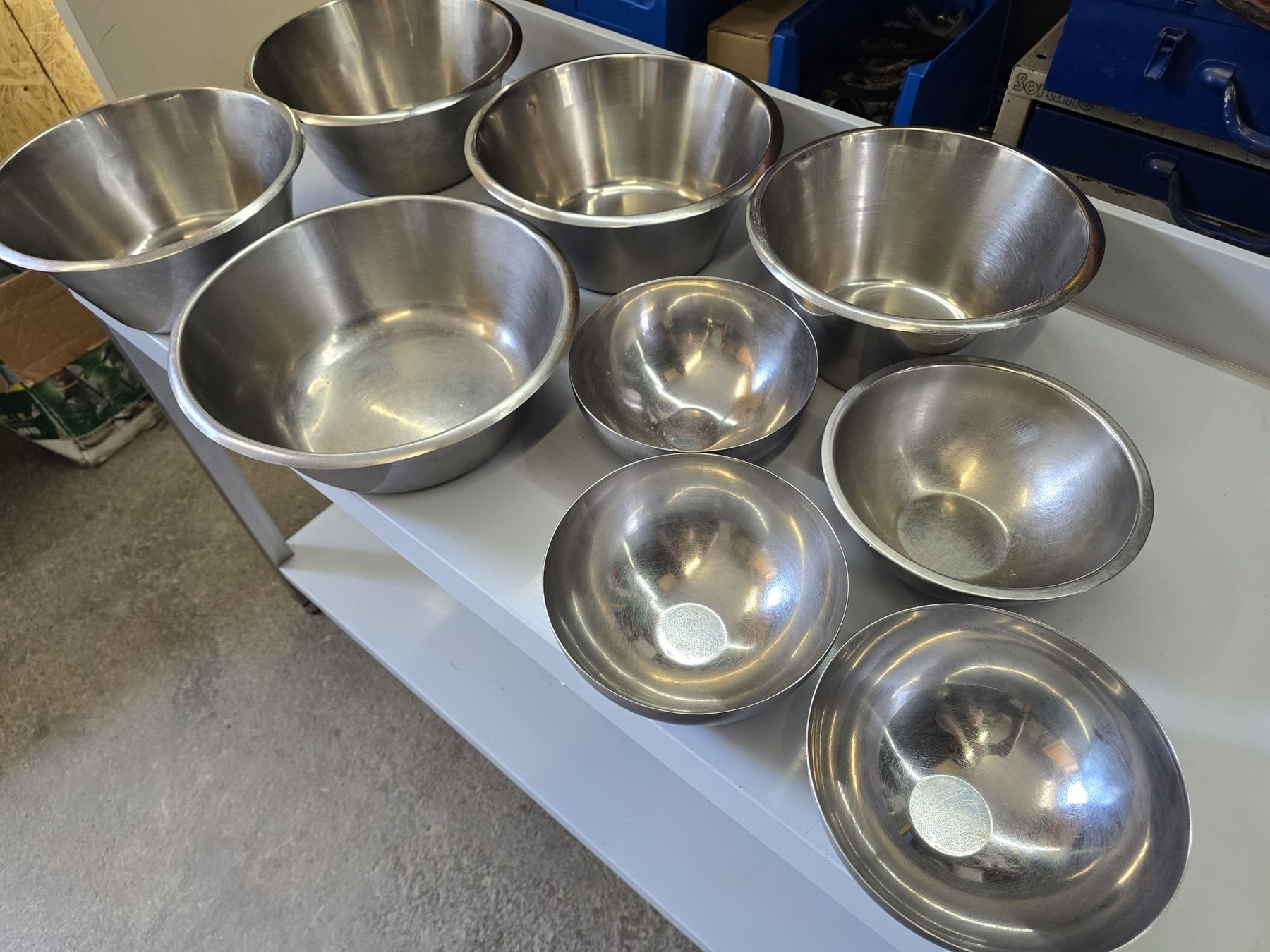 Ciotole: Edelstahl Schüssel Set, 9 teilig, #531 – Usato da Wuppenau venduto da Gastro-Wuppenau 2