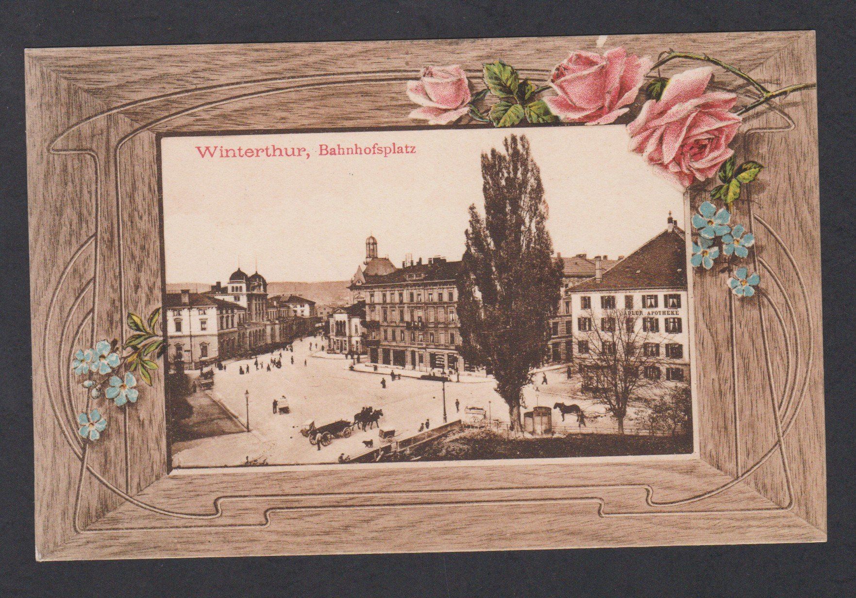 Cartoline postali: Winterthur  Bahnhofplatz   :   alte Ansichtskarte von 1912 – Usato da Vitznau venduto da Ropaku
