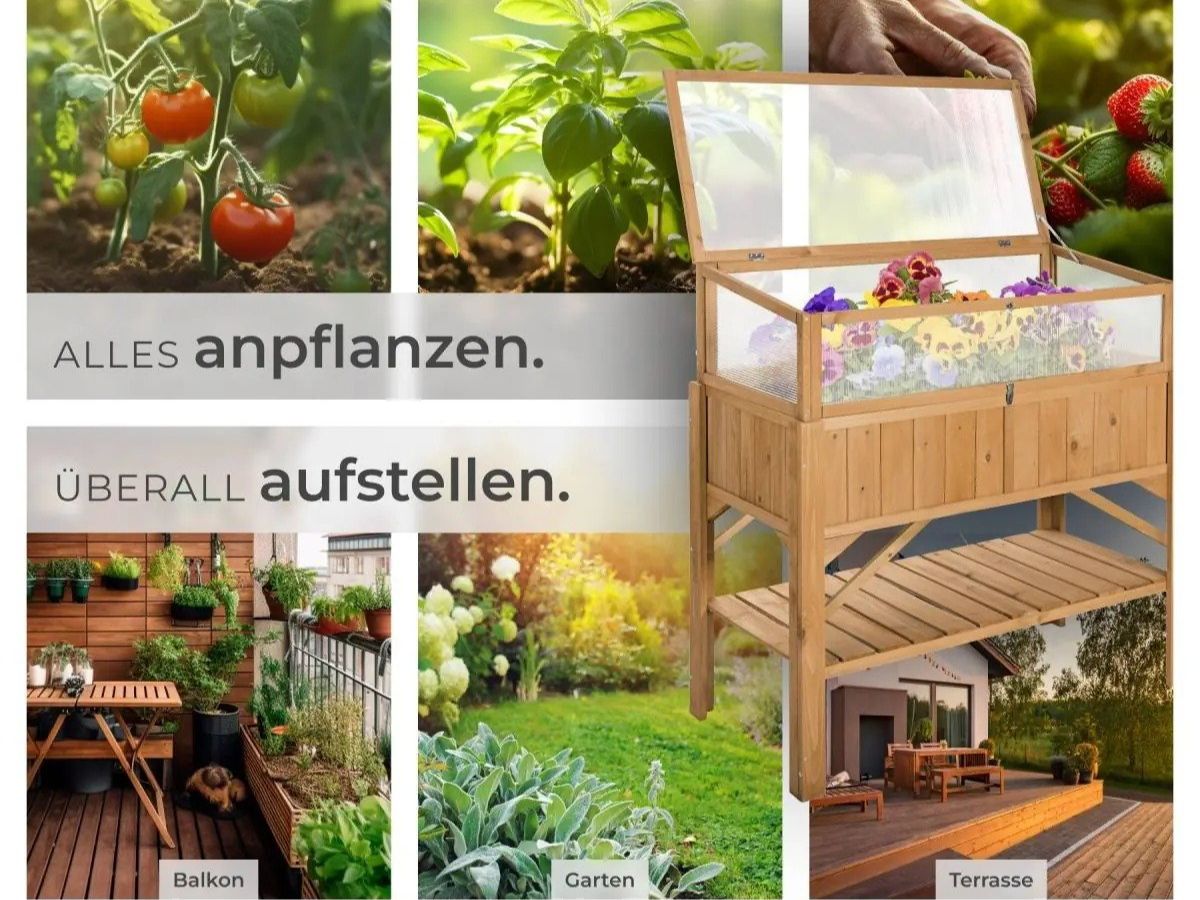 Vasi per fiori: Hochbeet mit Ablage und Frühbeet-Aufsatz VANTERO – Nuovo e nell'imballaggio originale da Lachen SZ venduto da sw3zzy 4