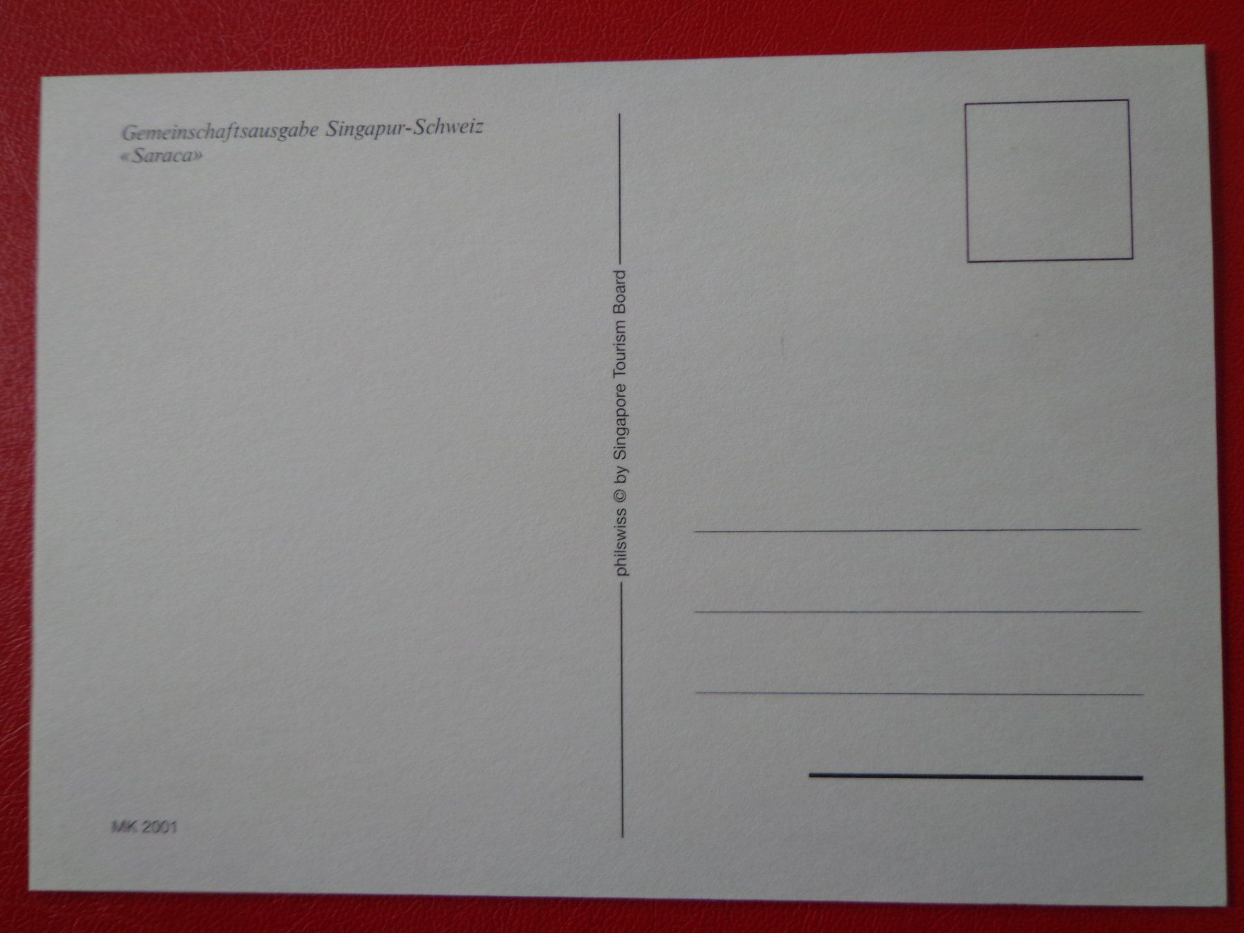 Tutti i francobolli: Maximumkarte MK 20.9.2001 Singapur-Schweiz BLUMEN Saraca – Nuovo (secondo la descrizione) da Le Locle venduto da aou_rf8w 1