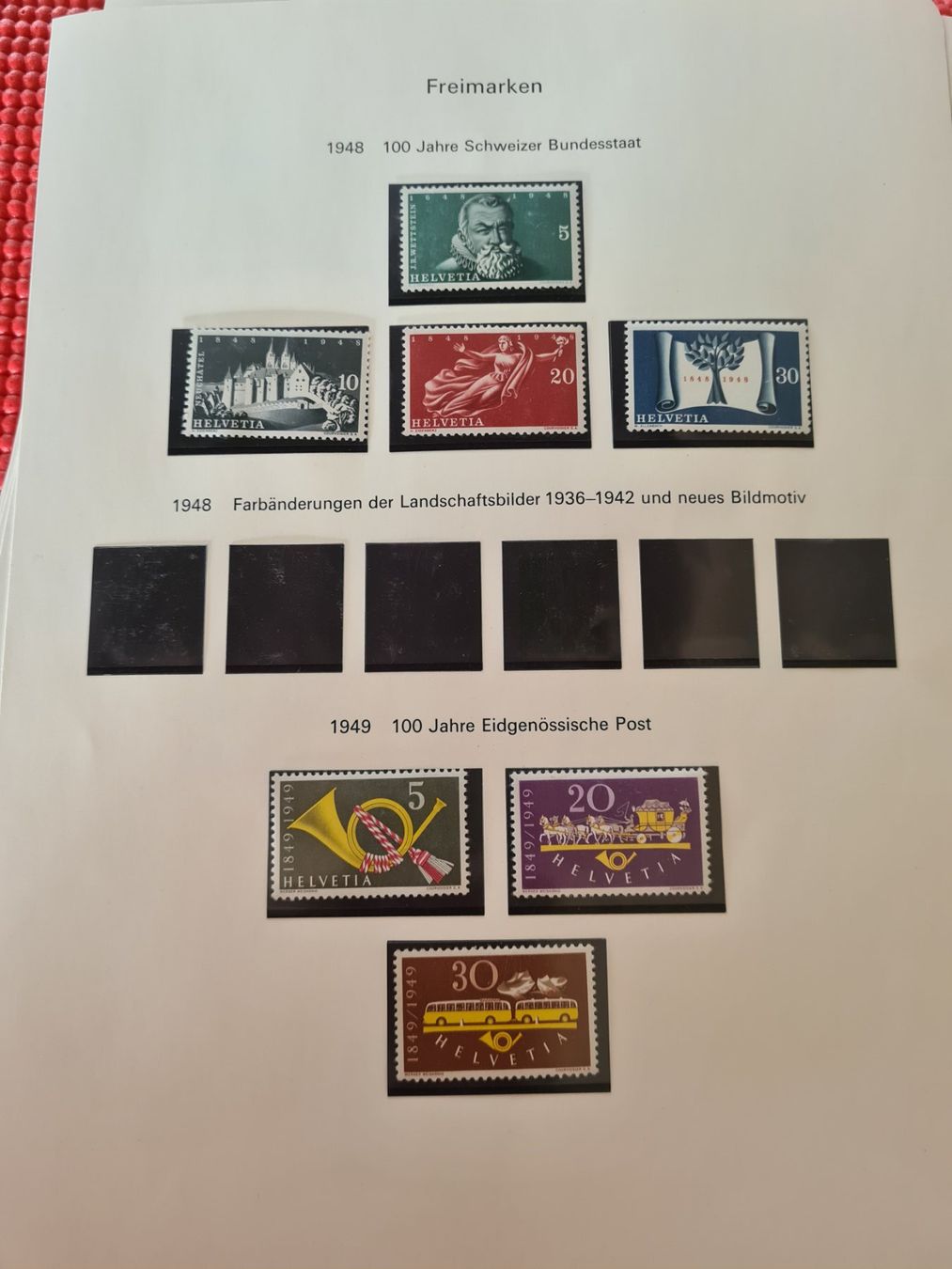 Alle Briefmarken: Schöne Freimarken Postfrisch  -  1946 - 1960 – Gebraucht aus Rümlang von coh_87ww 2