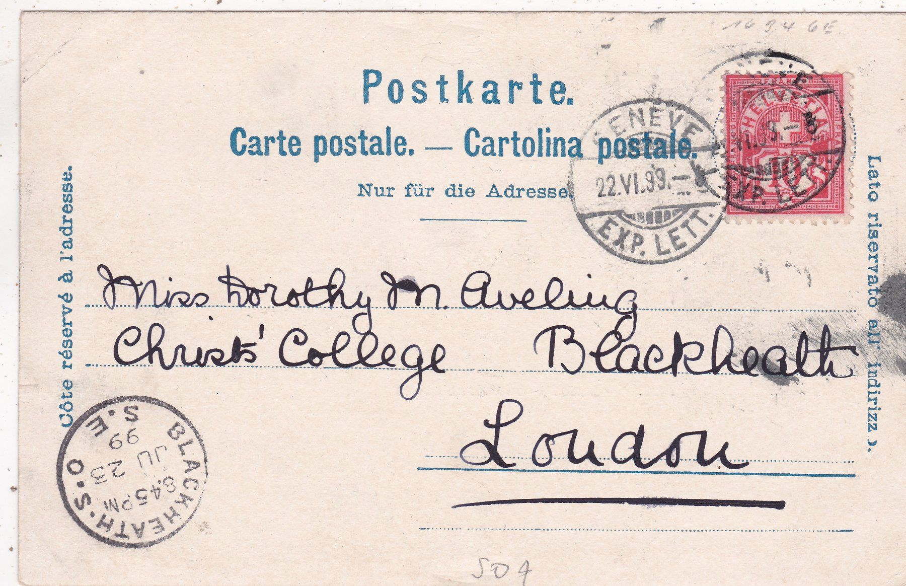 Cartoline postali: Genève 1899 – Usato da Herisau venduto da Lisegrat2008 1