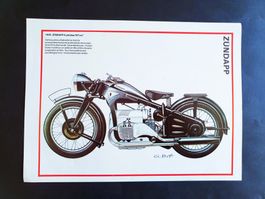 Mini poster A4, Moto, Motorrad, Zündapp 4 cylindres 1933