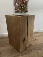 Holz Hocker Beistelltisch massive Eiche rustikal guter Zusta