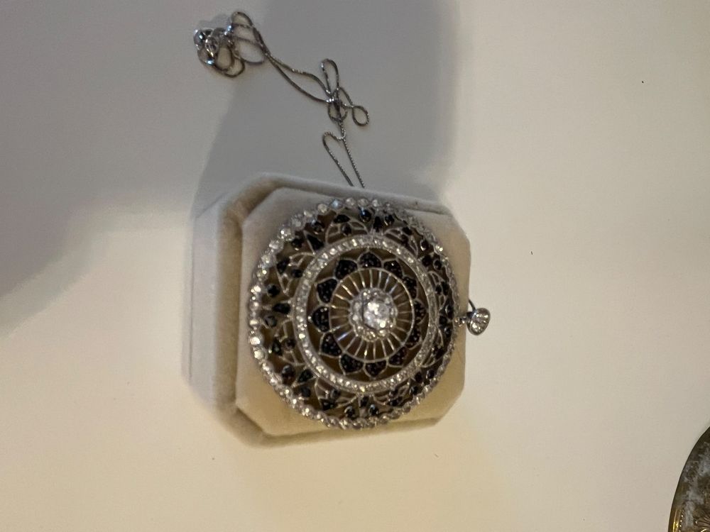 Silber Kette mit grossen anhänger 925 gepunzt art deco Kaufen auf Ricardo