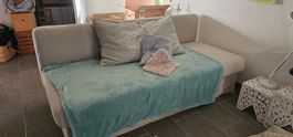 Schlafsofa beige mit Bettkasten ☆☆