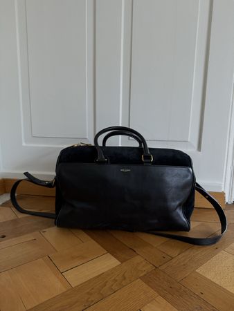 YSL Yves Saint Laurent black Bowling Bag
