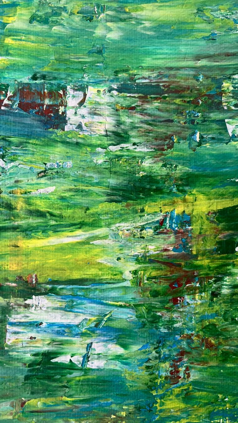 Gemälde: Gemälde abstrakt grünton 24x30 Einzelstück – Neu (gemäss Beschreibung) aus Hochdorf von Jasminurschel 4