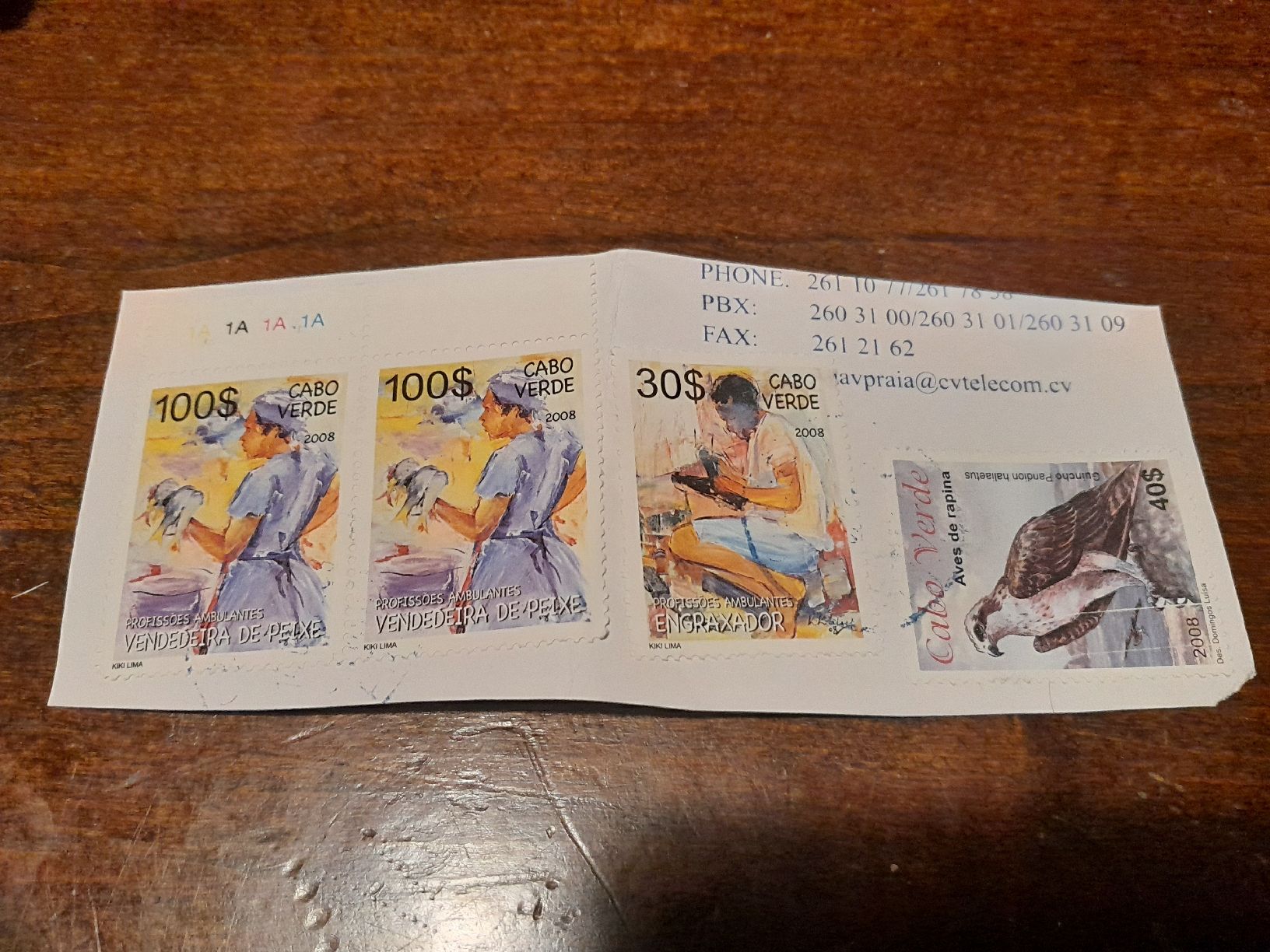 Tous les timbres: Cap-Vert 4 timbres Oiseaux – D'occasion à Marly par globetrotter1723
