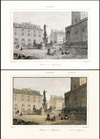 2 Kupferstiche 1840–Augsburg–s/w & koloriert–seltenes Paar
