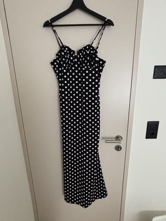 Kleid gepunktet schwarz/weiss Grösse L