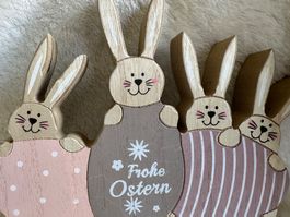 Dekorative Osterhasen Holz, Osterdekoration, Top Zustand!