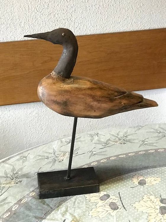 Canard En Bois Sculpté à La Main Vintage 1981 - Leurres, Décoration, USA, Occasion