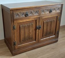 Vintage Old Charm Wood Bros Sideboard – Tudor Brown ca.1970