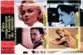 Block "Brigitte Bardot, Charlie Chaplin, Marilyn Monroe".