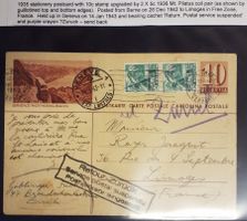 1935 Karte nach Frankreich mit Stempel Zurück im Kasten