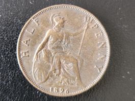Half Penny 1896 England United Kingdom