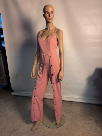 Sommerlicher Jumpsuit Pink-Rosé mit Knöpfen 🌸