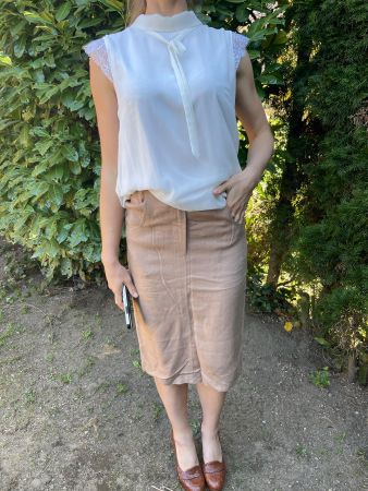 Chic e elegante Gonna di lino alta qualità👌tg M-nuovo