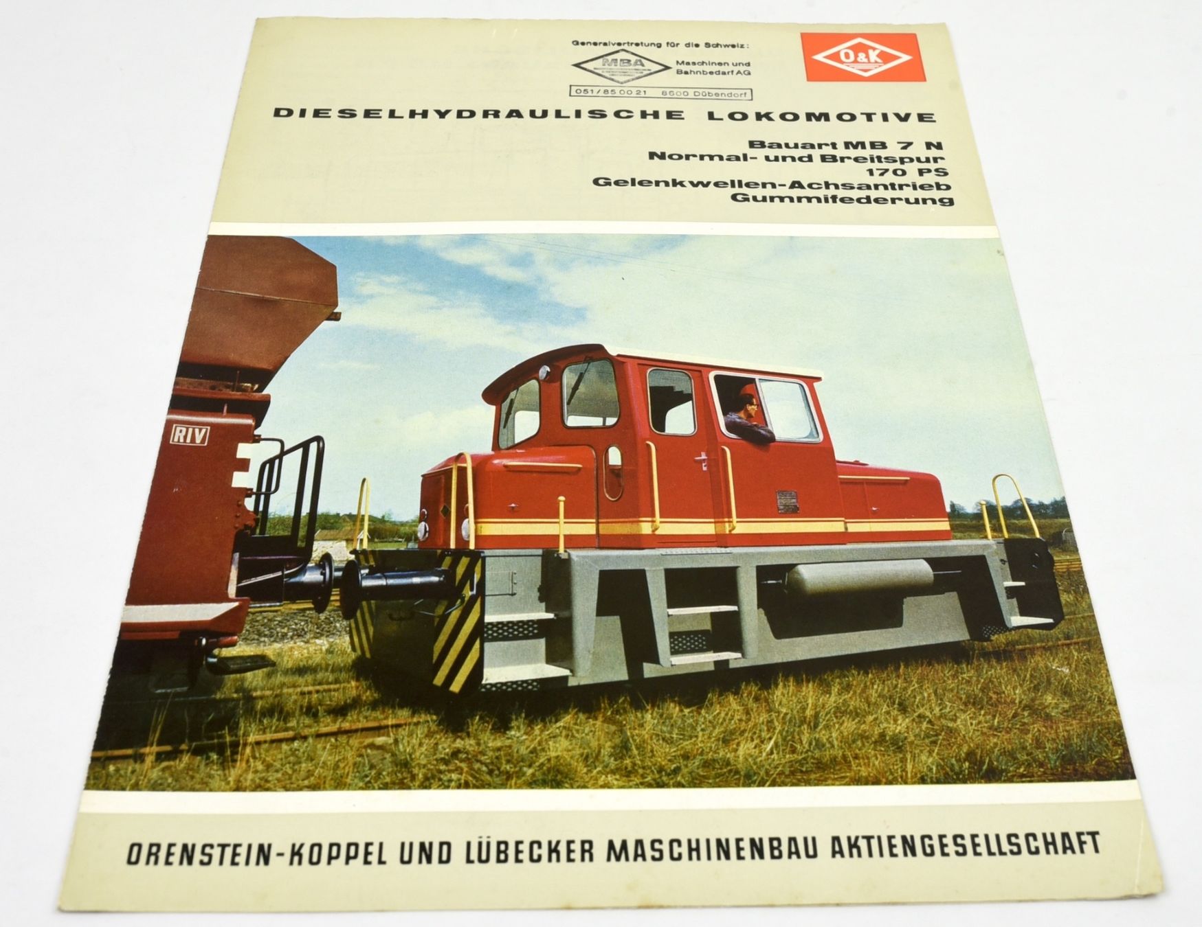 Prospekt O&K Diesellok MB 7 N 1963 (Gebraucht) in Eiken für CHF 2 – mit ...