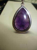 Tolle Silberkette mit Amethyst in Tropfenform, 46cm