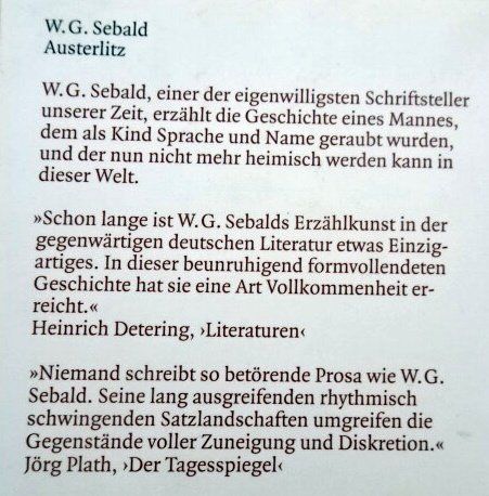 Libri: Austerlitz von W. G. Sebald – Usato da Wetzikon ZH venduto da strubeli024 1