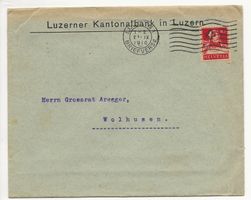 1916 Wolhusen an Grossrat Aregger ab Luzerner Kantonalbank