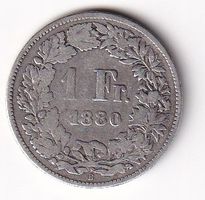 1  Franken Schweiz 1880 rar