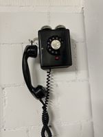 Telefon PTT Mod 50 Schwarz Wandmontage Vintage