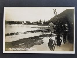 Hochwasser   Rheintal   Schaan  Bahngeleise  Ansichtskarte