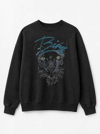 Anine Bing Pullover schwarz mit Print Grösse XS