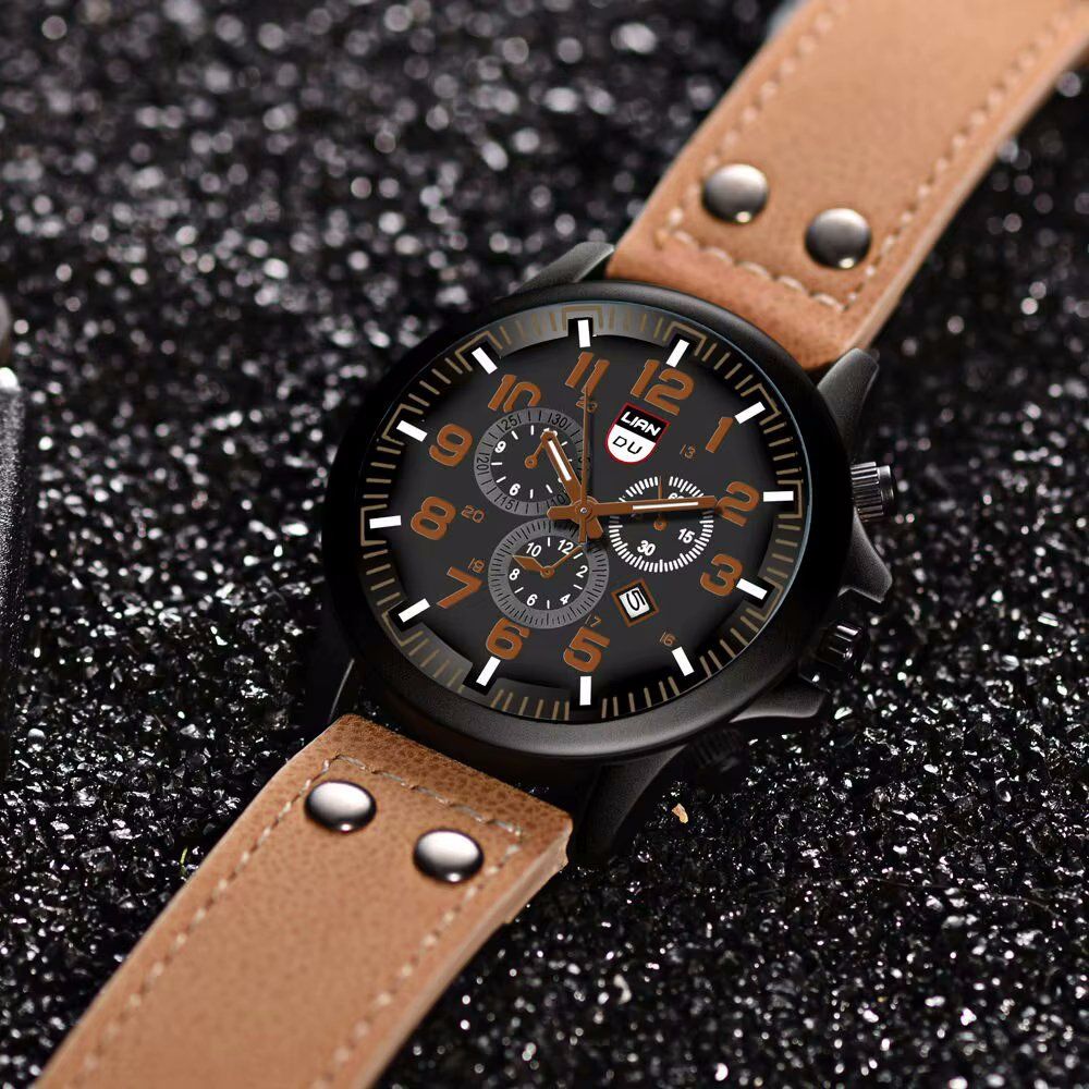 Uhren: Herren Quarz Uhr mit Lederband – Gebraucht aus Tumegl/Tomils von Steinschleuder-Shop 2
