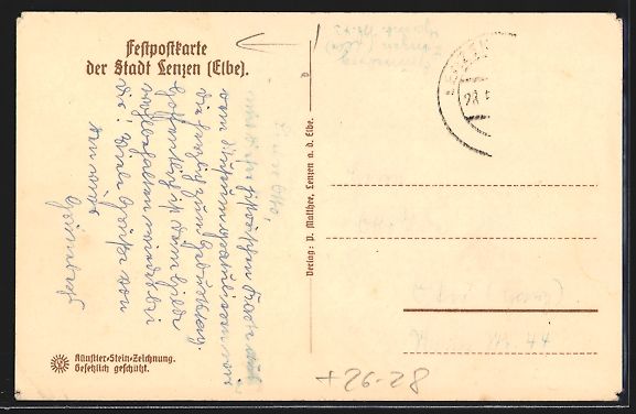 Cartoline postali: Steindruck-AK Lenzen / Elbe, Feldpostkar – Usato da Berlin venduto da bartko-reher 1
