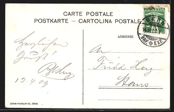 Cartoline postali: Bern, Hotel Bären, Wandgemälde in der  – Usato da Berlin venduto da bartko-reher 1