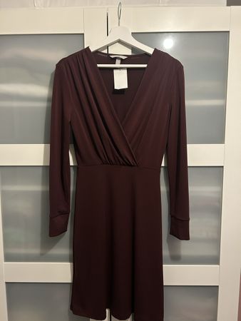 Kleid H&M langarm dunkelrot