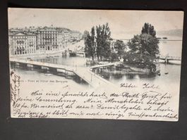 Postkarte Genf mit Hotel des Bergues 1900  (P146)