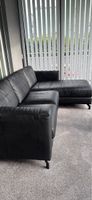 Ecksofa Leder schwarz guter Zustand