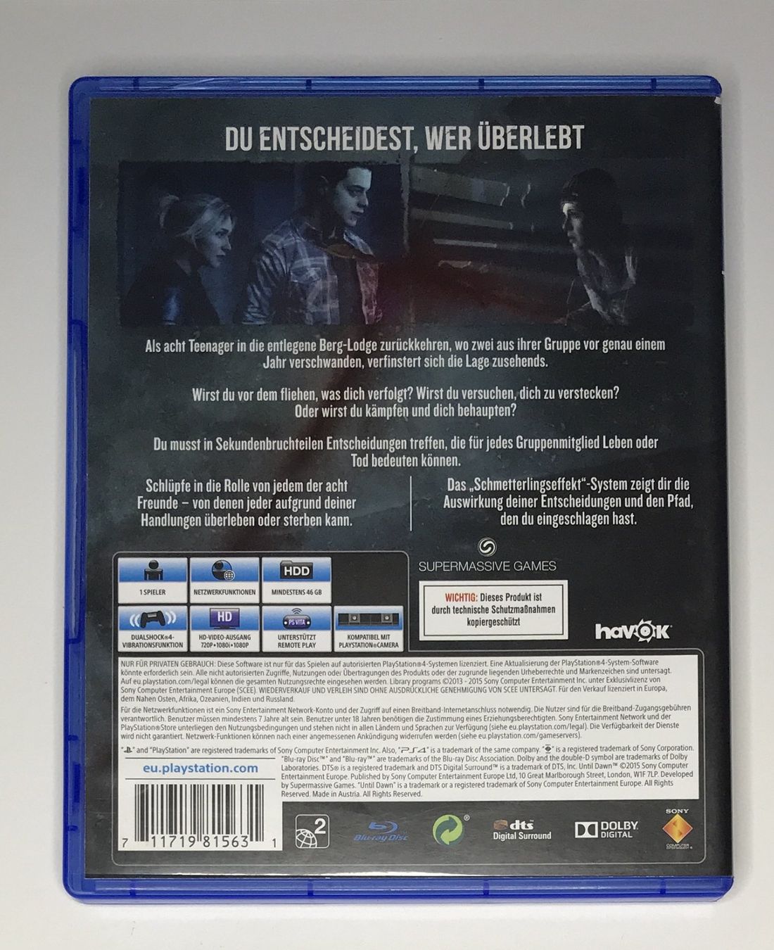 Spiele: PS4 - Until Dawn – Gebraucht aus Allschwil von Bullach 2