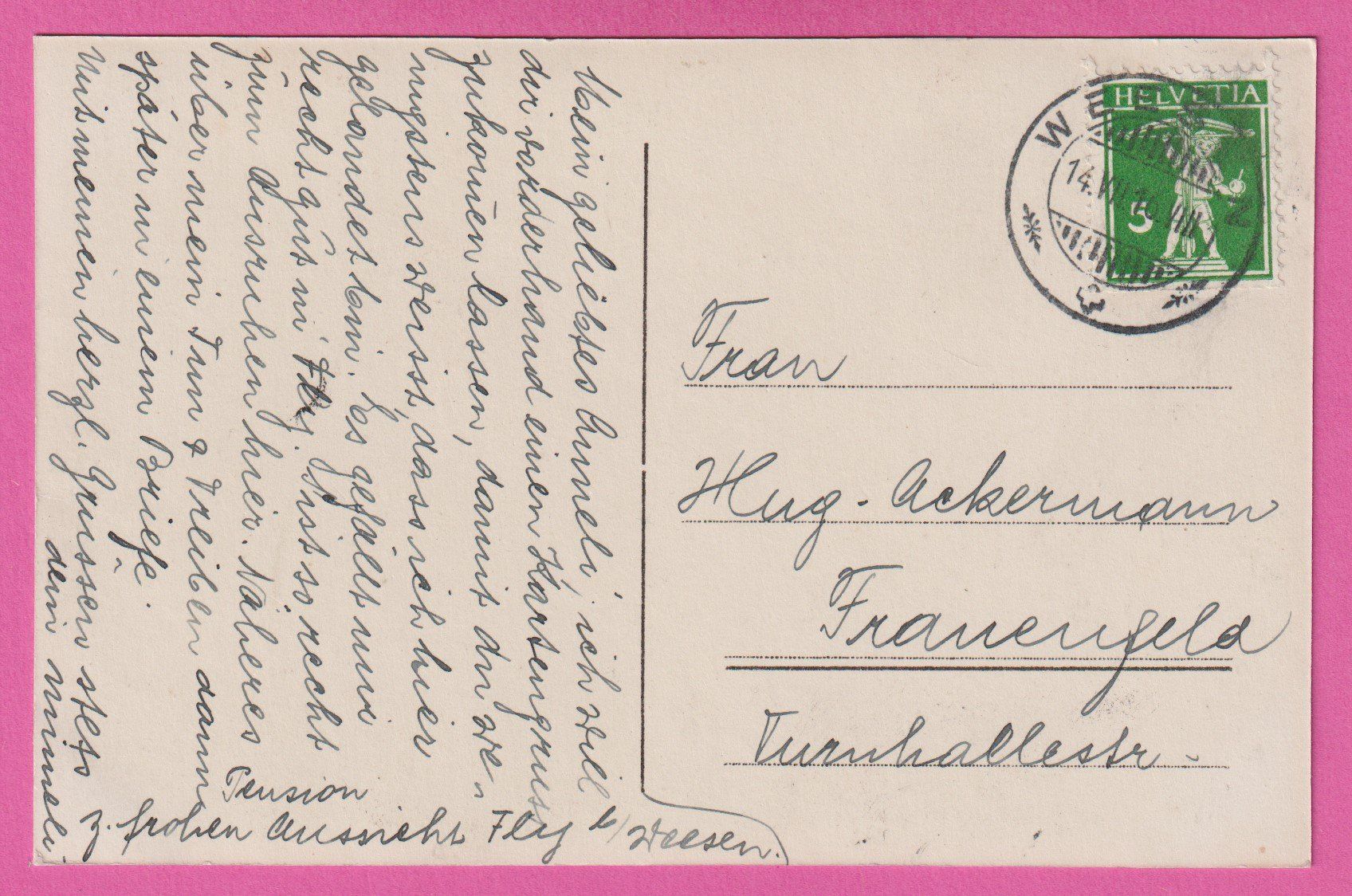 Cartes postales: Abend am Wallensee / Walensee gel 1916 – D'occasion à Einsiedeln par dillie 1