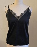 Débardeur en satin NA-KD noir avec dentelle, taille 34