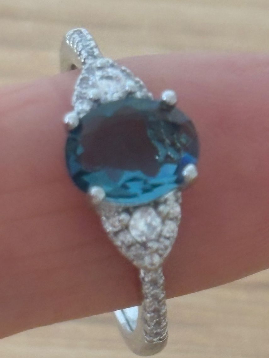 Anelli: Luxus Elegante Gr.19/9 Ring Farbe: Silber /Blau – Nuovo (secondo la descrizione) da Biel-Bienne venduto da Roserosse13 2