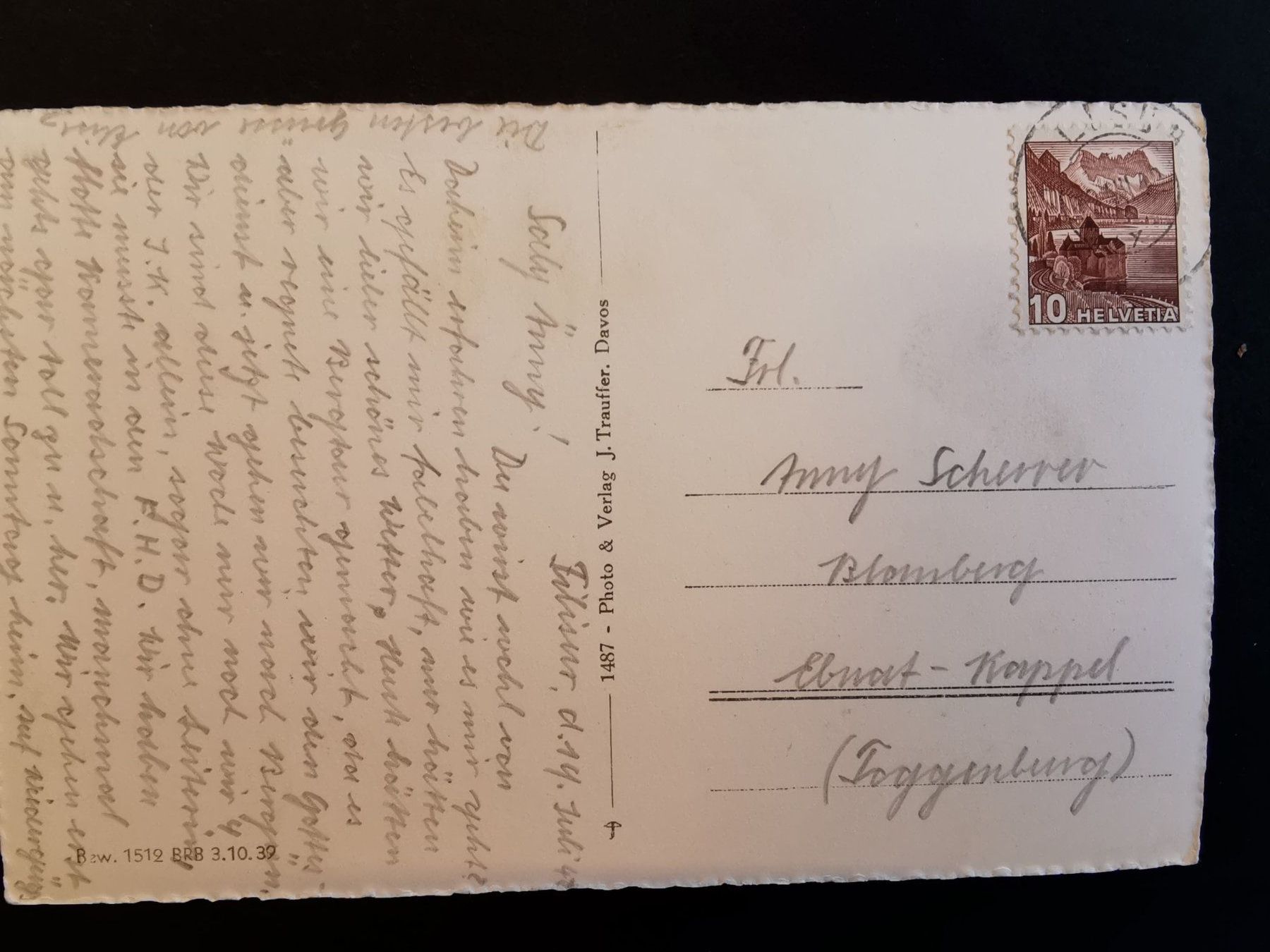 Cartoline postali: Ansichtskarte Filisur  1947  Graubünden – Usato da Rheineck venduto da kat_7gld 1