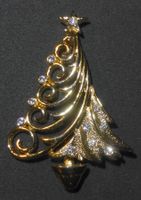 80s Weihnachts - Brosche – Tannenbaum