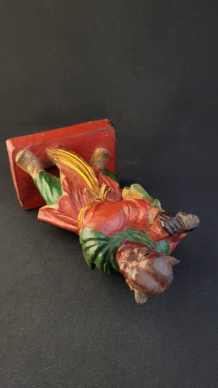 Statuette: Asiatischer Kämpfer Holz-Schnitzerei – Usato da Basel venduto da spinne02 7