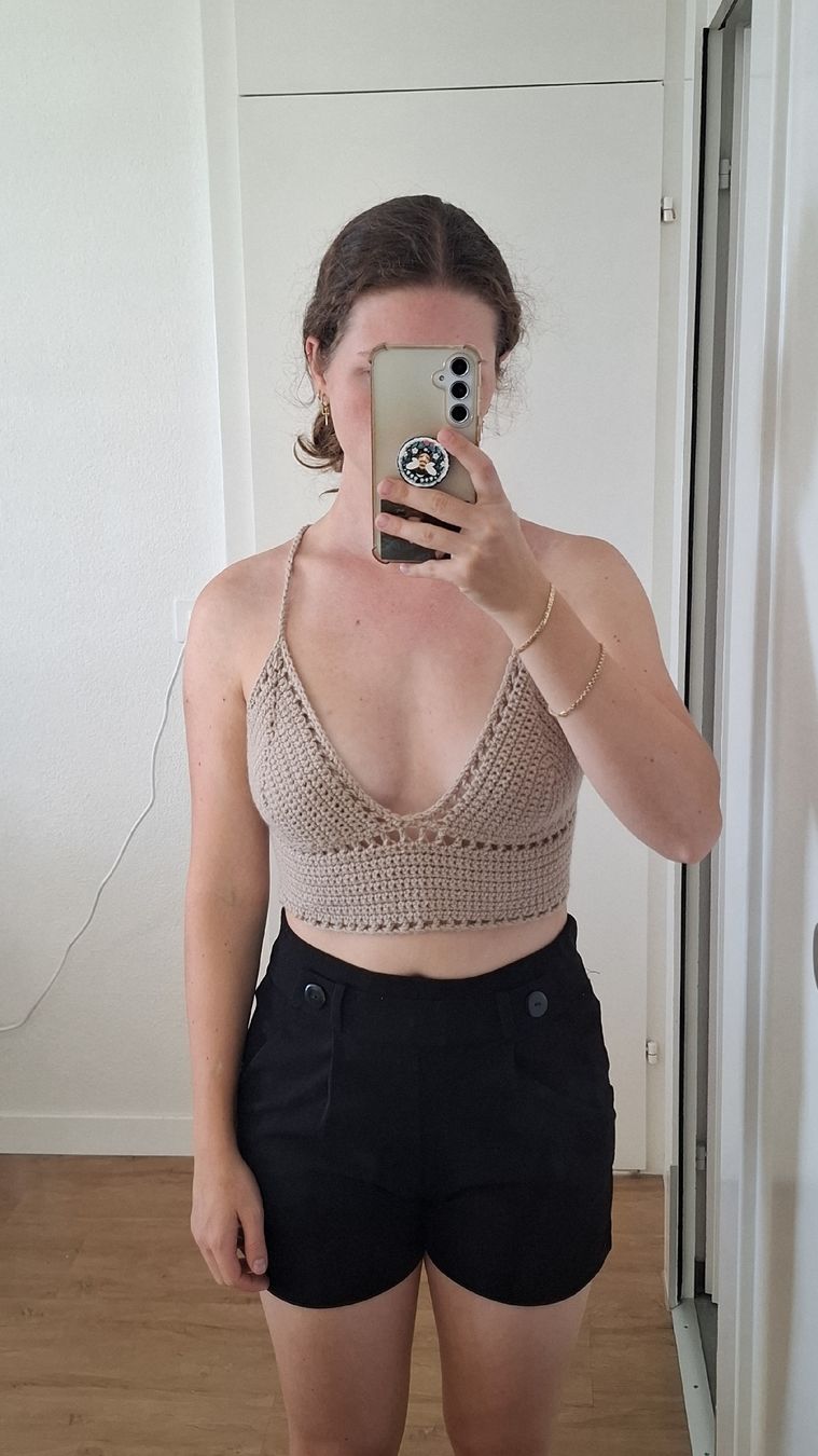 Tops: Handmade Crochet Crop Top beige Size S  – Neuf (Voir description) à Hausen am Albis par ann_2kkx
