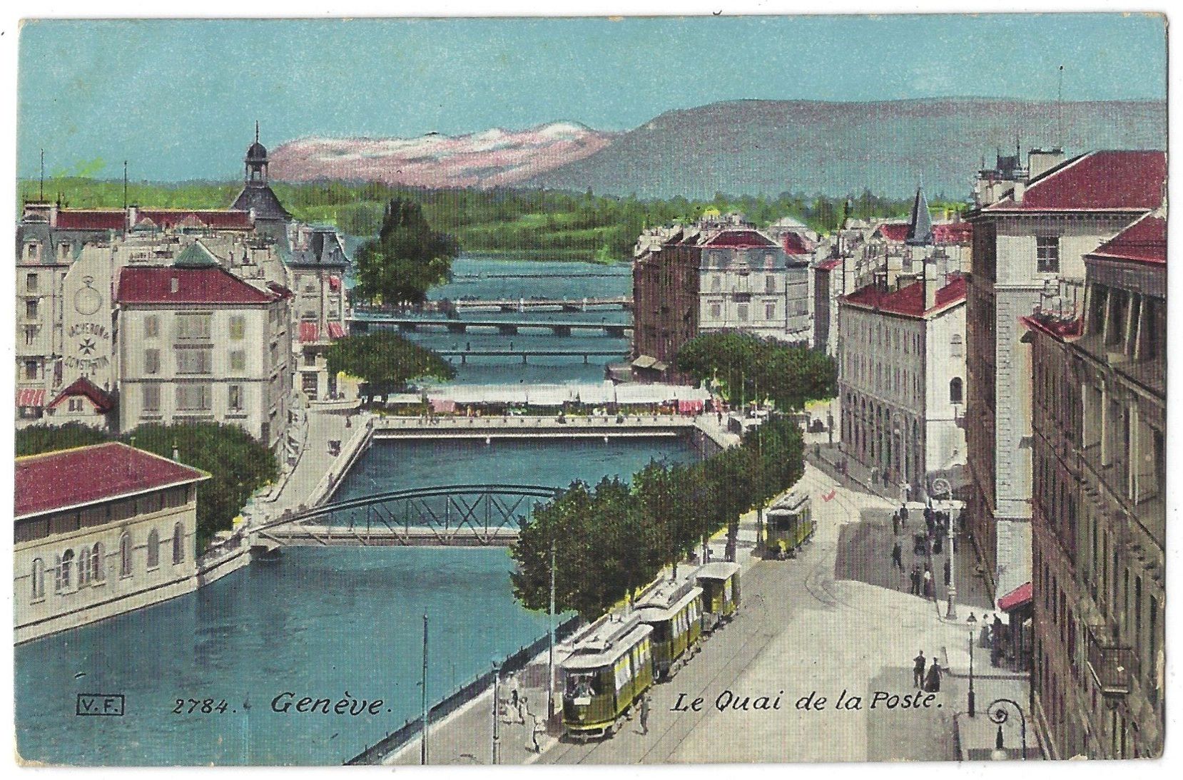 Cartoline postali: V. F.   2784 .  G e n è v e .     Le  Quai  de  la  Poste . – Usato da Bütschwil venduto da Jackson1A