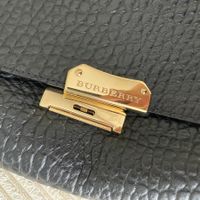 BURBERRY Schultertasche Leder schwarz genarbt