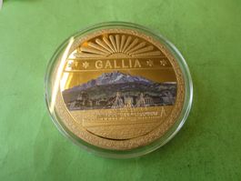vergoldete Medaille 70 mm PP, Dampfschiff Galia