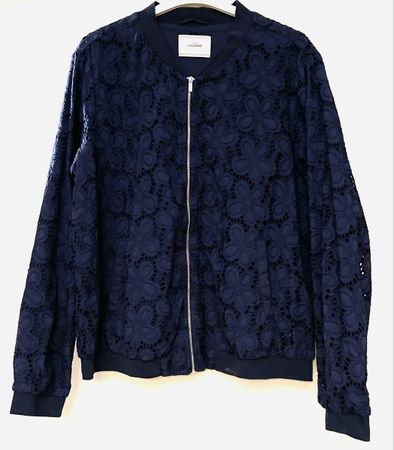 Tchibo Bomberjacke Nachtblau (Gr. 44) – Neu mit Lochmuster