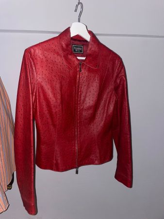 Damen Straussenleder Jacke Echtleder Gr. 40